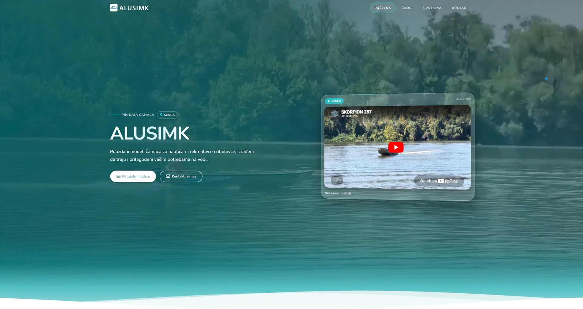 ALUSIMK boat manufacturer website screenshot